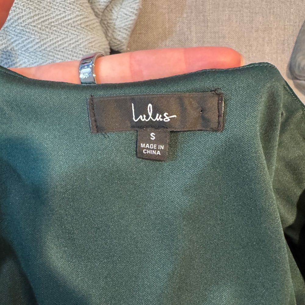 Lulu's Rise to the Occasion Emerald Midi Wrap Dress - Picture 7 of 9